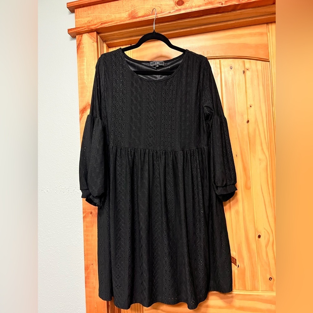 Black Dress with Bell Sleeves​